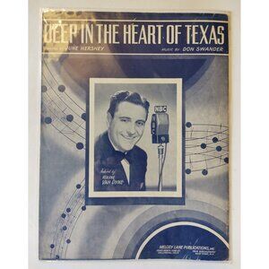 Deep in the Heart of Texas Warne Van Dyne 1942 Patriotic Song Sheet